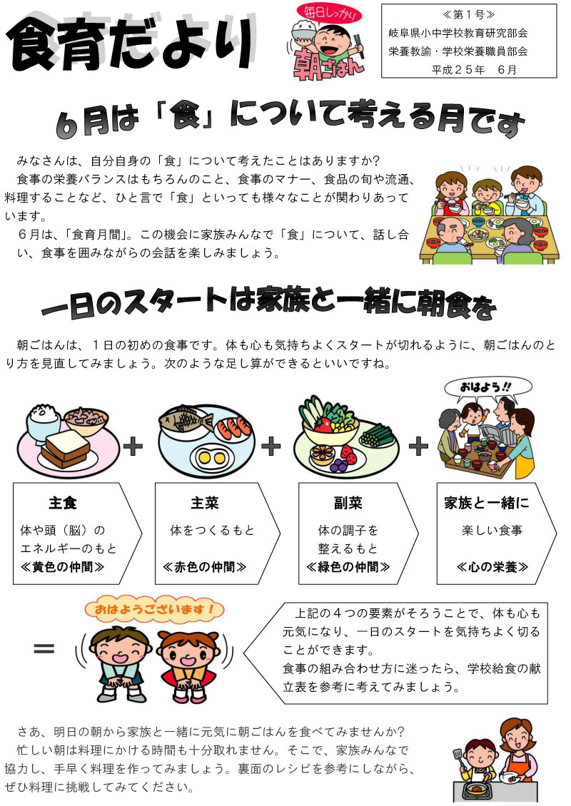食育だより 25年6月