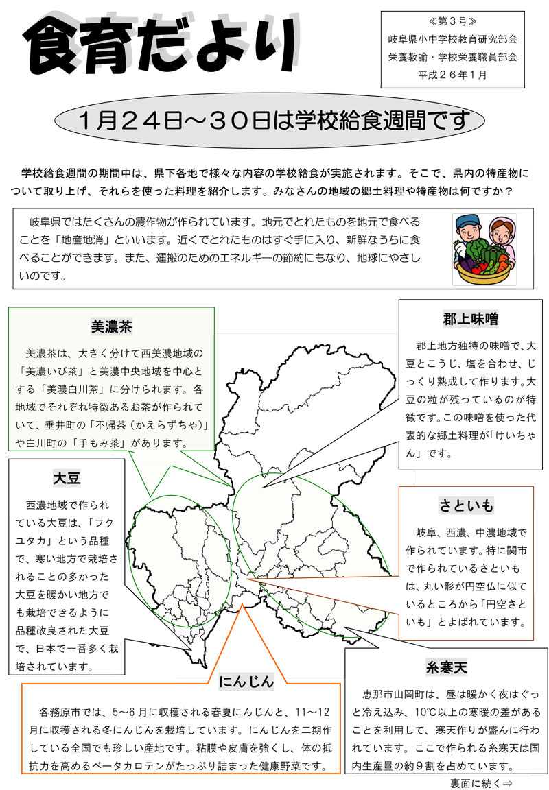 食育だより 26年1月
