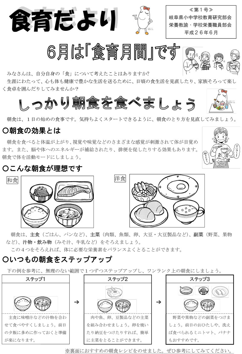 食育だより 26年6月
